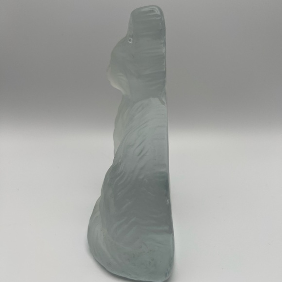 SOLD Viking Glass Frosted Cat Figurine 5 in Art Glass Original Sticker Bookend - Picture 7 of 10